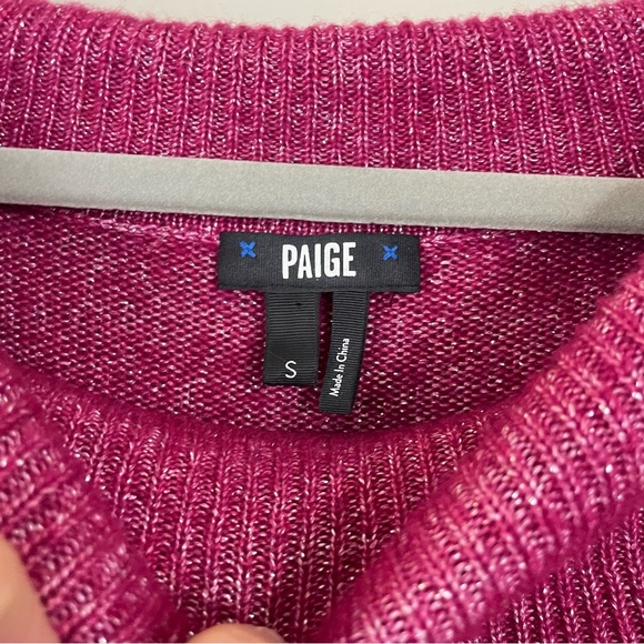 PAIGE Metallic Izabella‎ Wool Blend Off the Shoulder Sweater Size Small - Picture 5 of 11